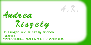 andrea kiszely business card